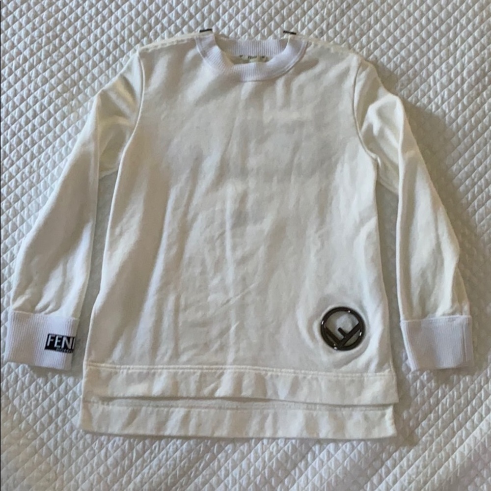 Fendi white cotton sweatshirt size 38